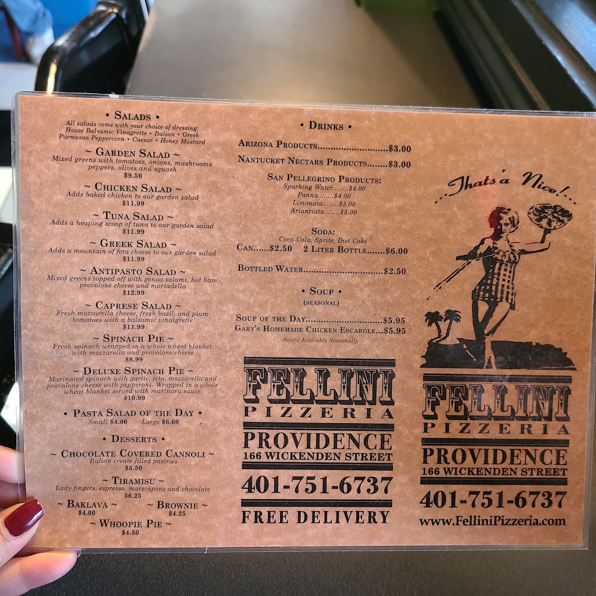 Fellini Pizzeria Menu - Image 2