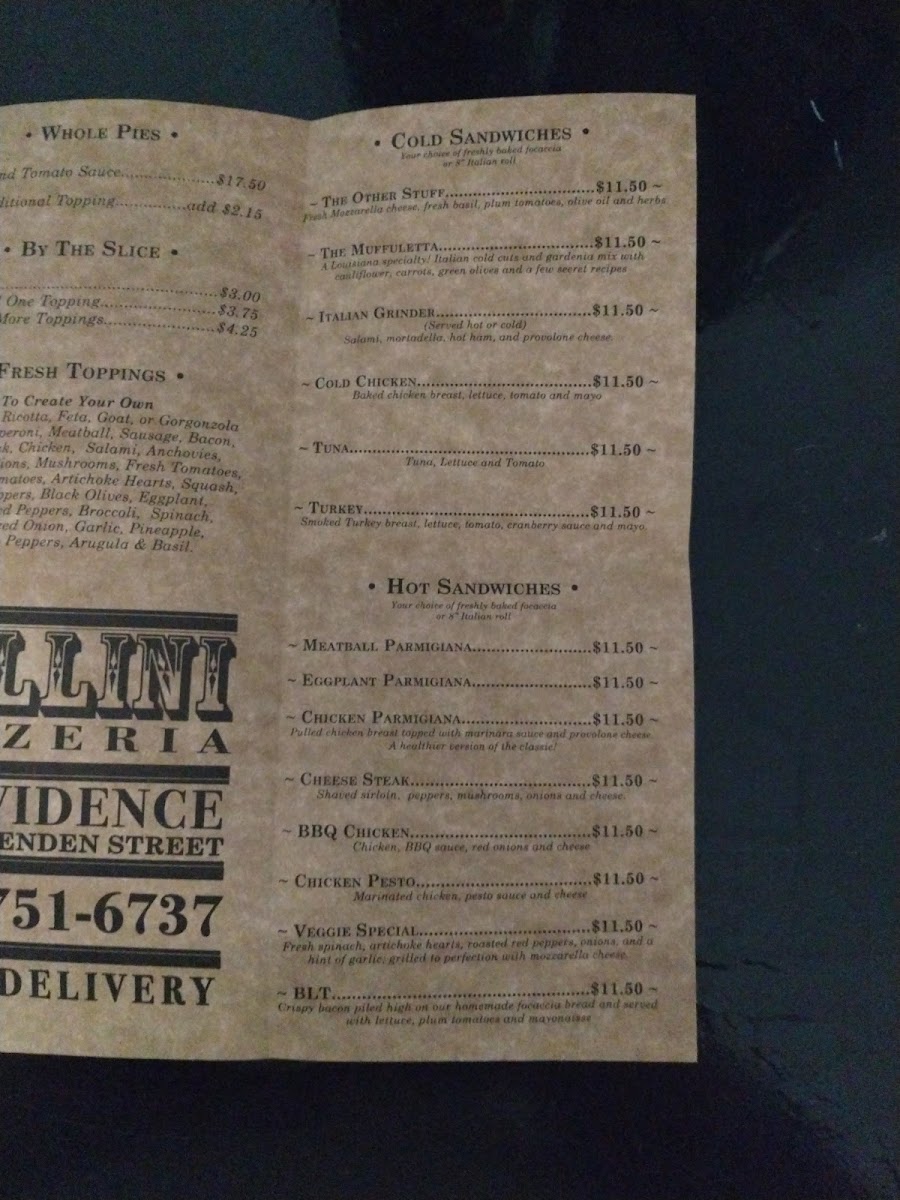 Fellini Pizzeria Menu - Image 3