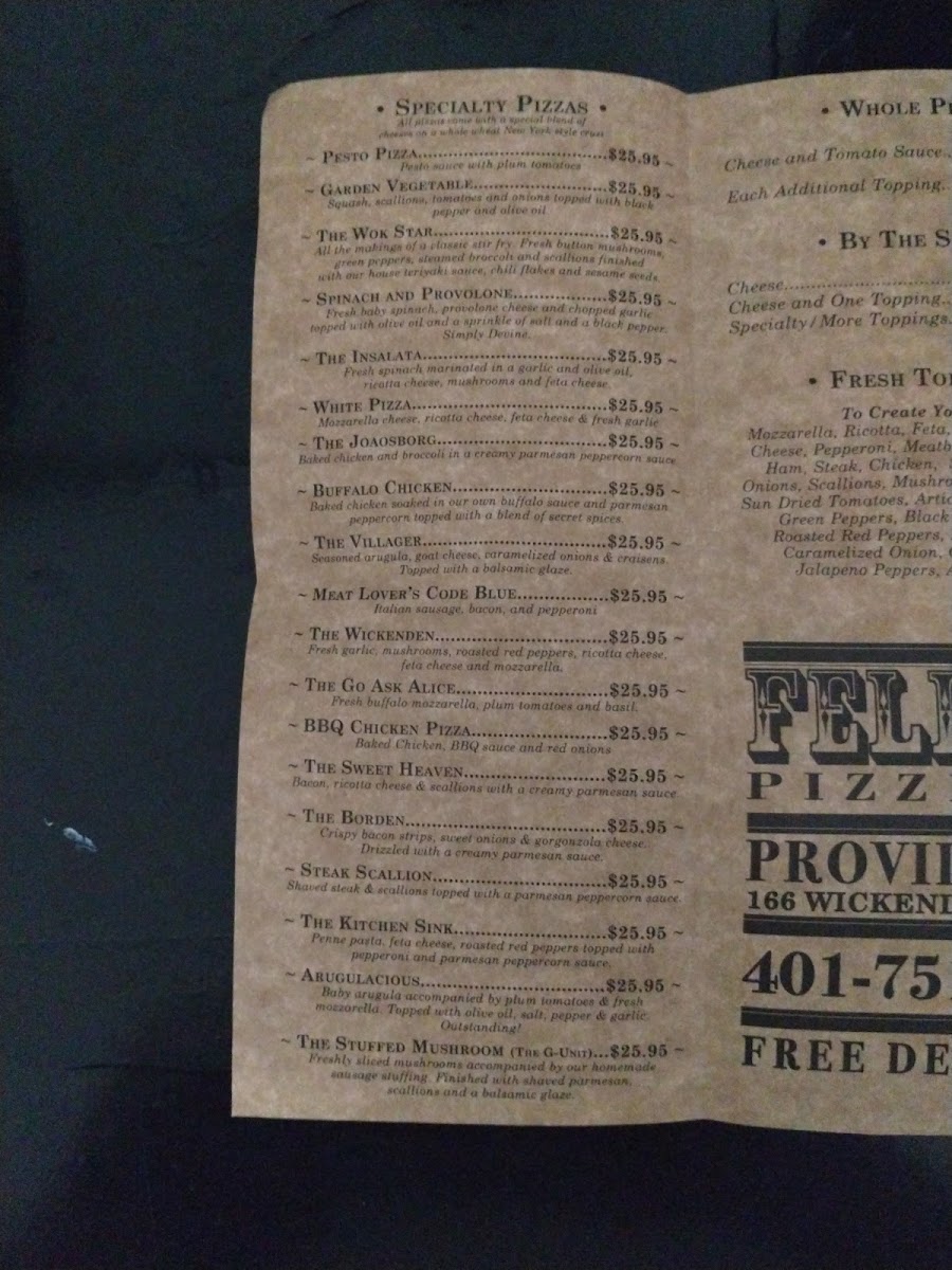 Fellini Pizzeria Menu - Image 4
