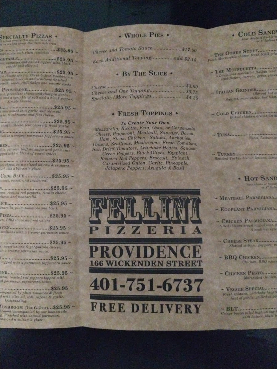 Fellini Pizzeria Menu - Image 6